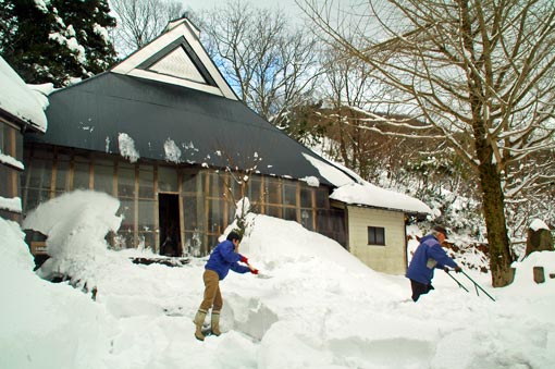 Snow shovelling at a local home